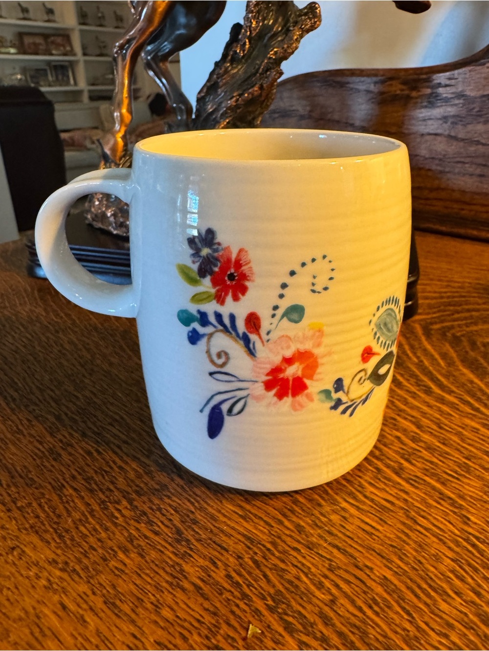 Anthropologie Floral Ceramic Mug - Initial B - Picture 2 of 4